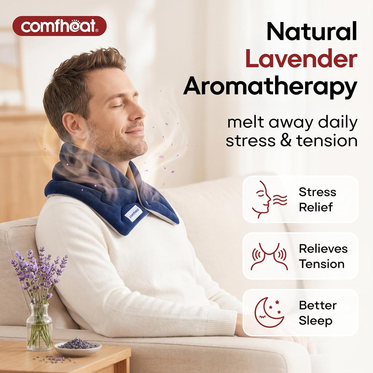 Neck Heating Pad Microwavable for Pain Relief, Moist Hot Compress